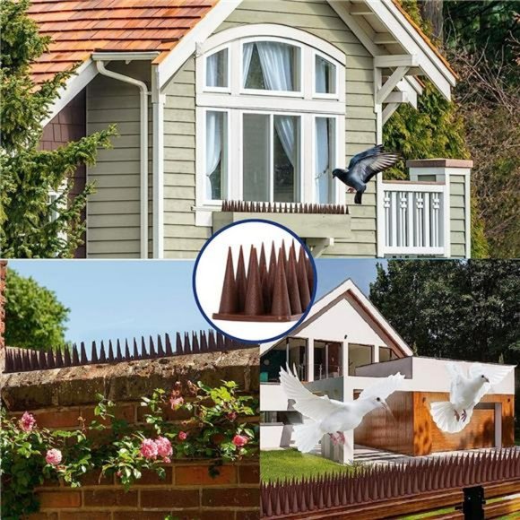 Defender Bird Spikes for Pigeon- 24pack [34FT], Brown, L17.7XW1.57XH1.42 In - Picture 6 of 7